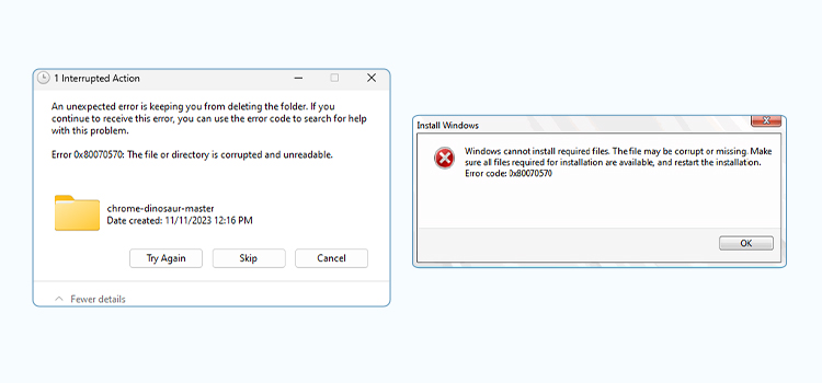 Error Code 0x80070570