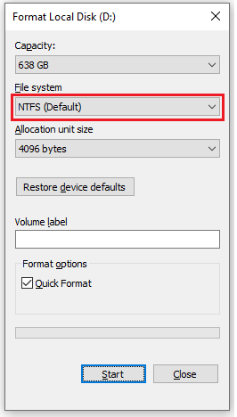 NTFS-format - Stellar