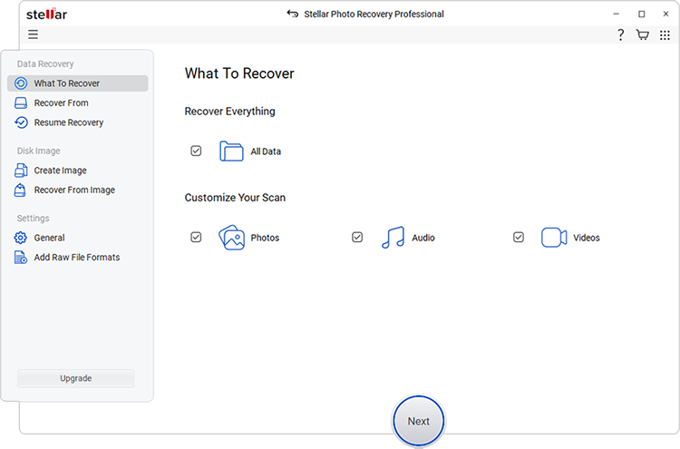 Stellar Photo Recovery Professional-What to Recover