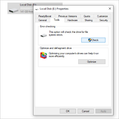 go to tools tab in properties