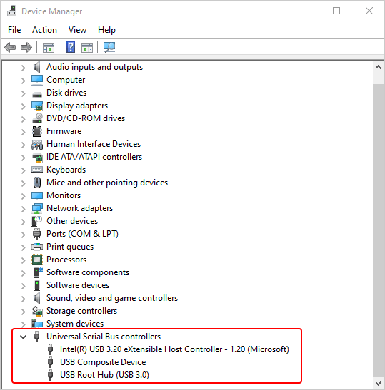 Universal Serial Bus controllers-I/O Device Error
