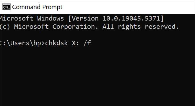 command-window-type-chkdskX